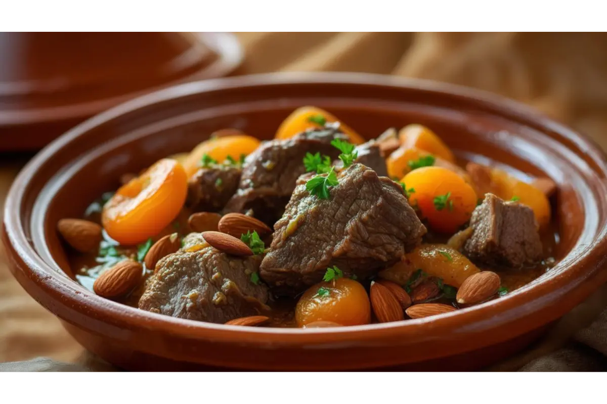Lamb Tagine with Apricots and Almonds
