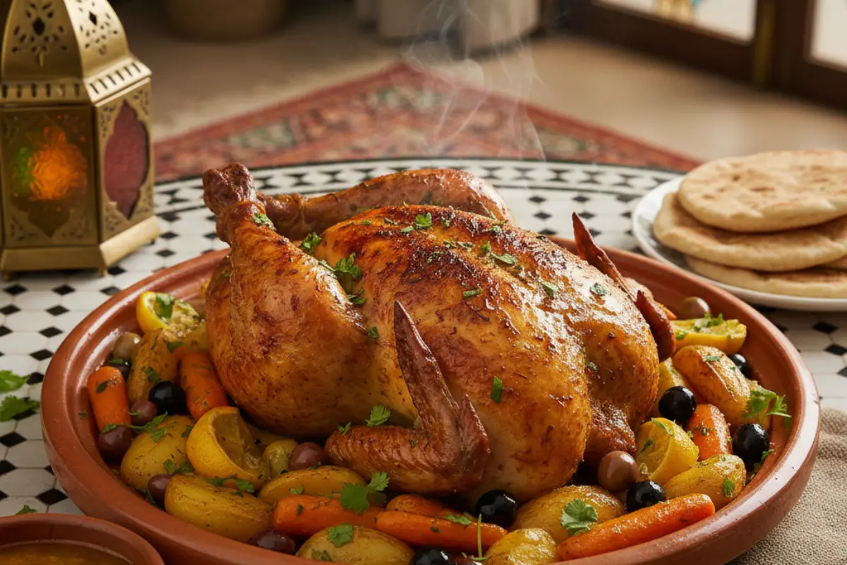 Moroccan-Style Roasted Chicken (Djej Mhammar)