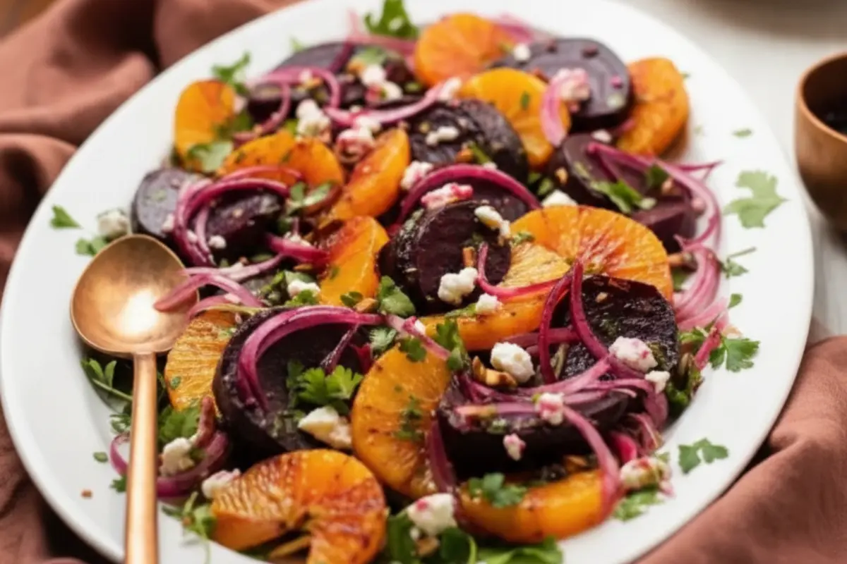 Moroccan Beetroot & Orange Salad (Salatat Shamandar)