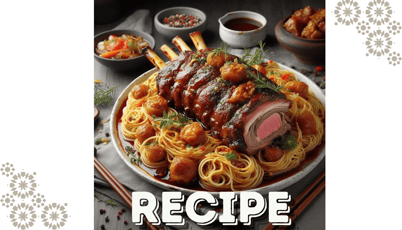 Lamb rib stuffed with Chinese noodles