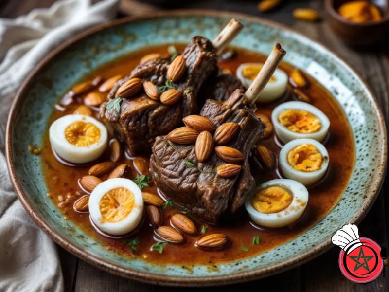 Lamb Meat with Almonds and Eggs