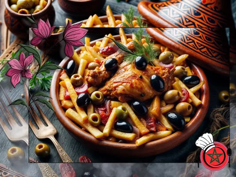 Chicken Tajine with Olives & French Fries