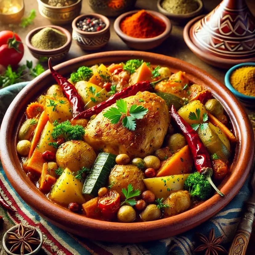 Moroccan Chicken and Potato Tajin