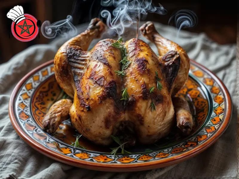 Moroccan Roasted Chicken: Djaj Mqualli (Spiced Chicken)