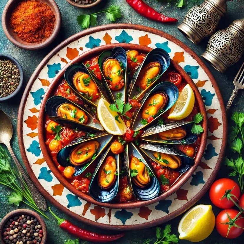 Mussels Tagine with Tomato Sauce